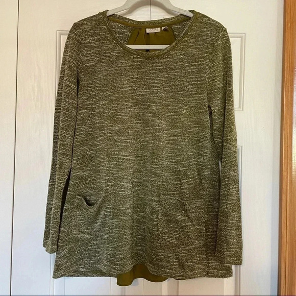 LOGO Lori Goldstein Olive Green Tunic - Picture 1 of 6